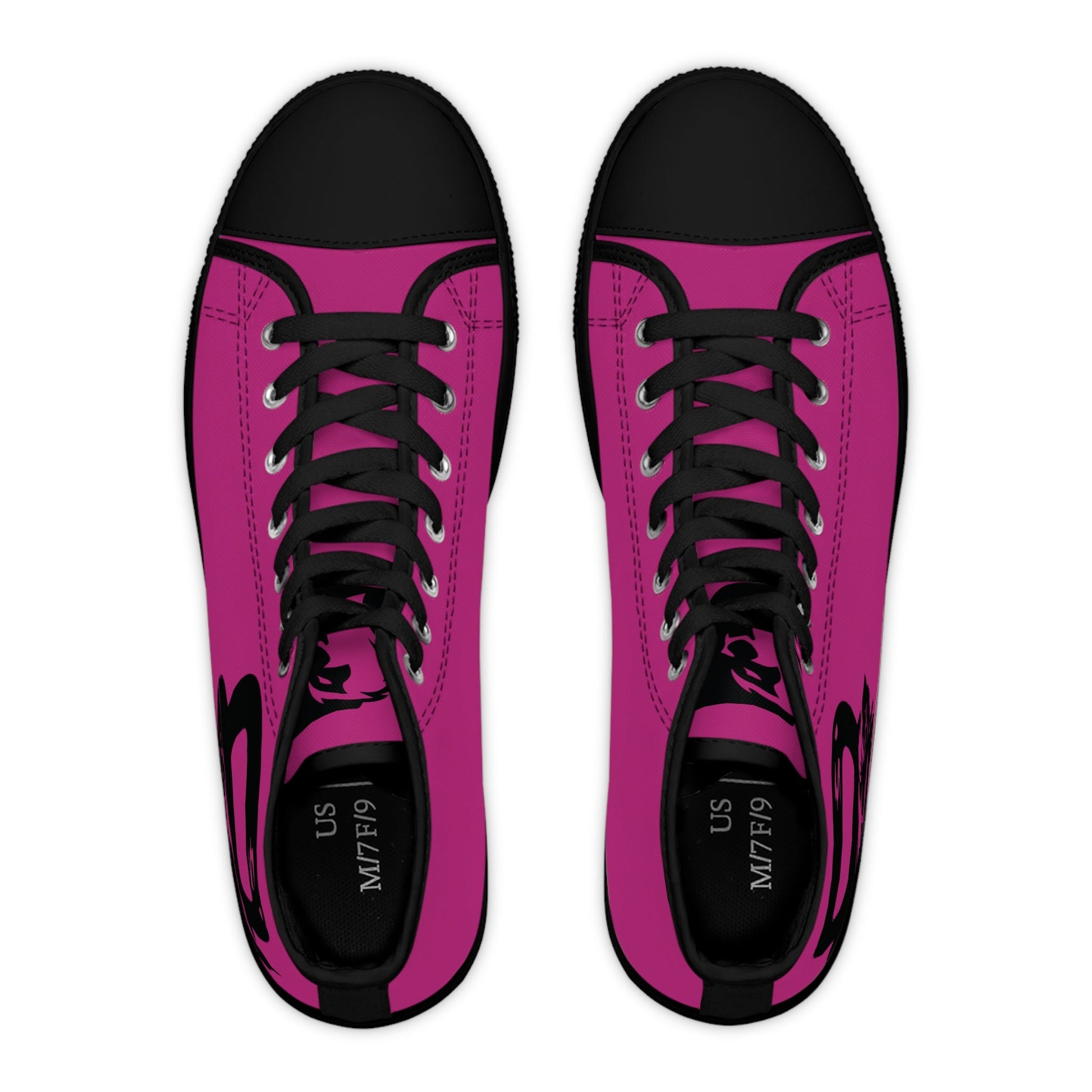 Pretty Panther Silhouette Pink Women's High Top Sneakers - Dauntless Fitness DepotPrintifyShoes