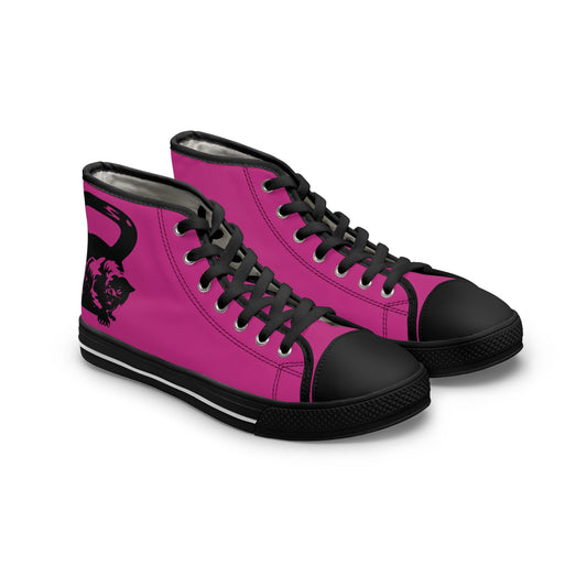 Pretty Panther Silhouette Pink Women's High Top Sneakers - Dauntless Fitness DepotPrintifyShoes