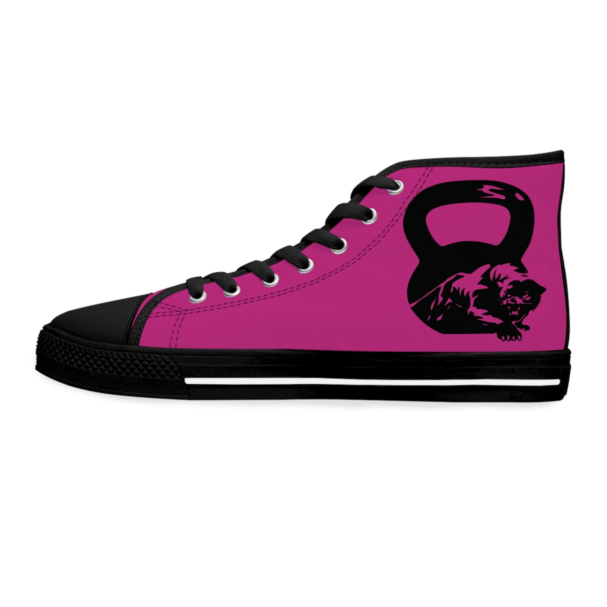 Pretty Panther Silhouette Pink Women's High Top Sneakers - Dauntless Fitness DepotPrintifyShoes