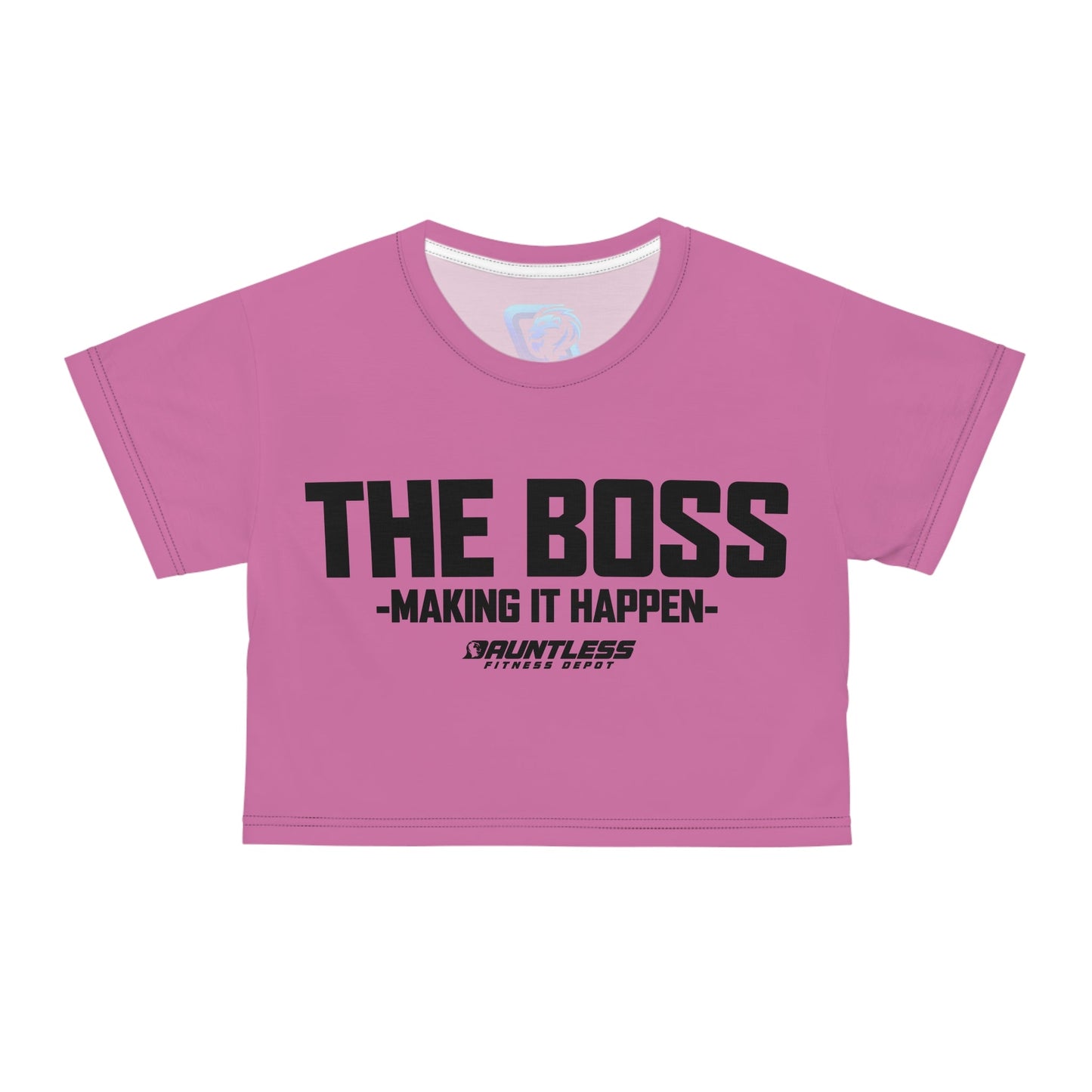 The Boss Making it Happen Women's fitness sport weightlifting Graphic Crop Tee - Dauntless Fitness DepotPrintifyAll Over Prints